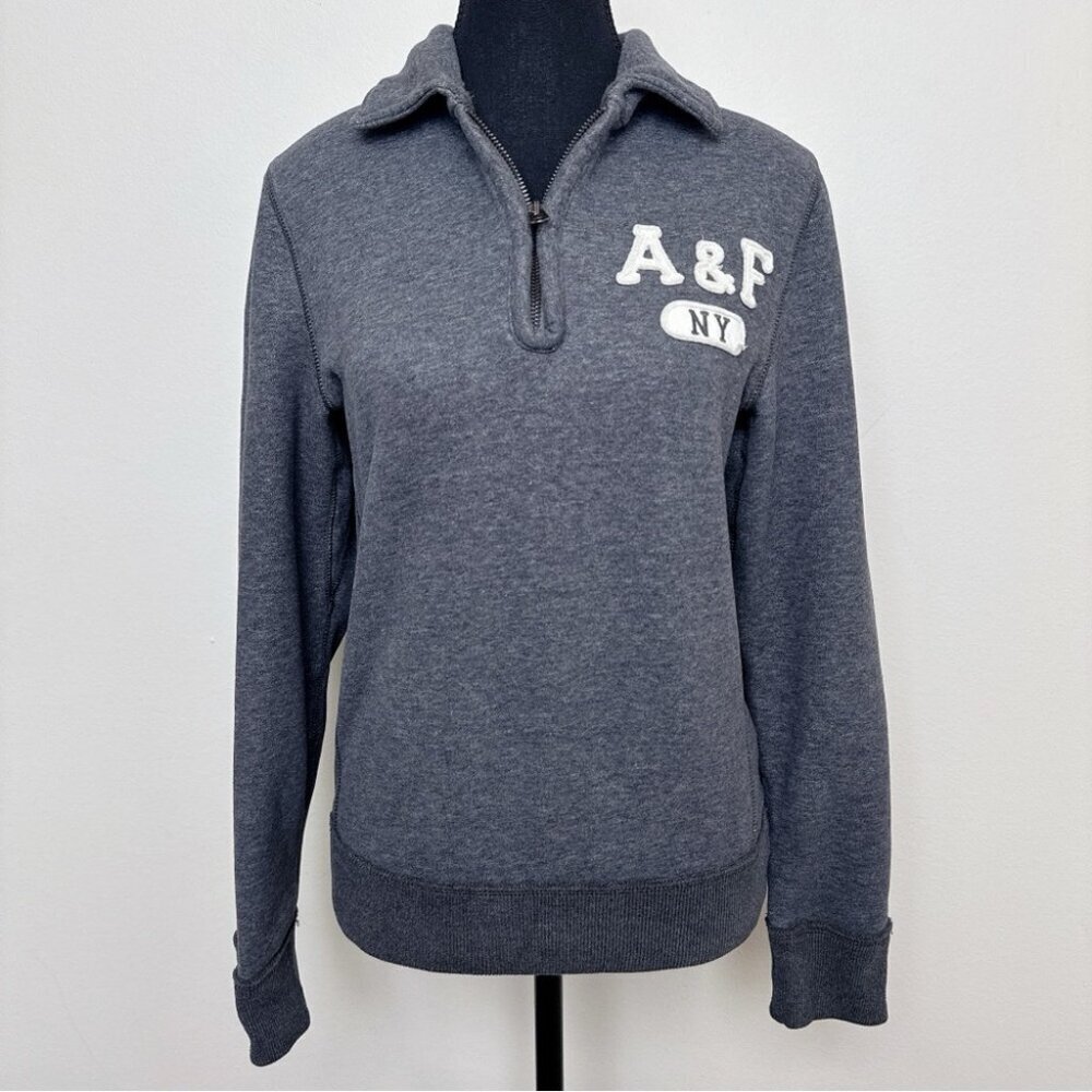 Abercrombie & Fitch Womens Small Fleece Quarter Zip Neck Vintage Sweatshirt